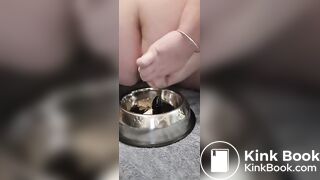 fat pig eats shitty banana
