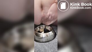 fat pig eats shitty banana