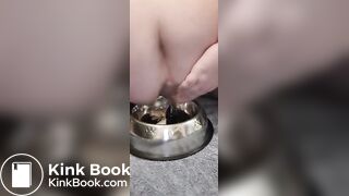 fat pig eats shitty banana