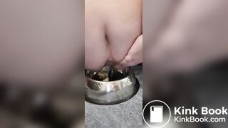 fat pig eats shitty banana