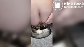 fat pig eats shitty banana