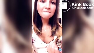 Scat teen licks buttplug clean