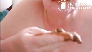 GILF Eating Her Own Shit