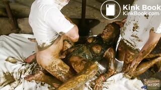 Betty's Gangbang in cowshit - Manure Gulag