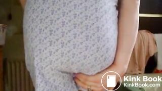 Under skirt panty poop