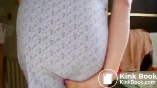 Under skirt panty poop