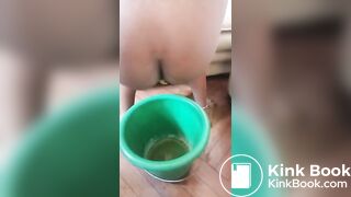 Solo ebony striptease scat force poop in bucket