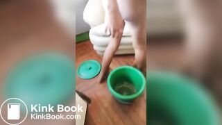 Solo ebony striptease scat force poop in bucket