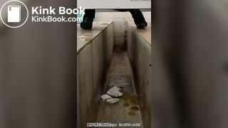 The girl defecated heavily in the toilet 3