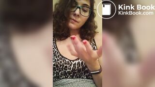 Toilet slut swallows chunks of her own shit