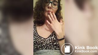 Toilet slut swallows chunks of her own shit