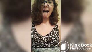 Toilet slut swallows chunks of her own shit