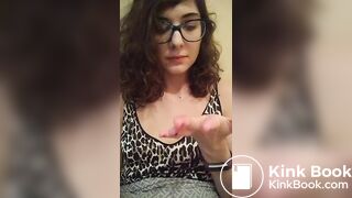 Toilet slut swallows chunks of her own shit