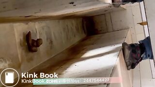 The girl defecated heavily in the toilet 2