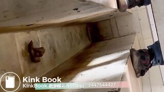 The girl defecated heavily in the toilet 2