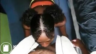 ebony amateur throats like a pro