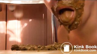 dirty scat girl puke shit eating