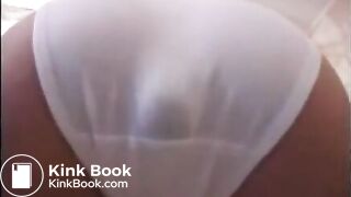 She fills her clean white panties