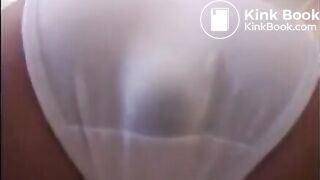 She fills her clean white panties