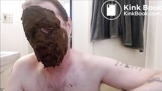amateur smears huge shit on face
