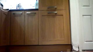 Young Twink smearing scat in kitchen