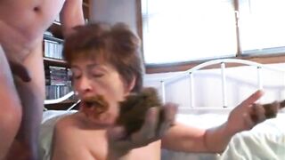 Slag  Wife Eats Hubby's Shit and Sucks Mucky Cock