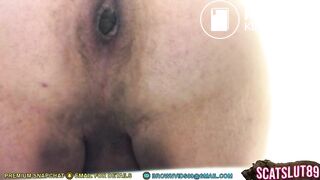 Close Up of Trans Girl Shitting