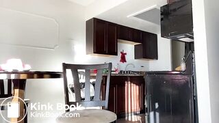 Babe leaves mess on the kitchen floor