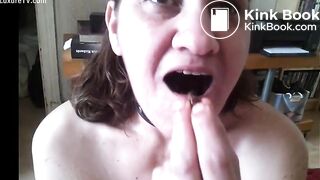 Old Crackhead Pig Washes Shit Down With Piss