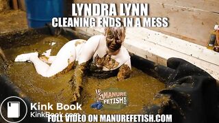 Cleaning ends in a mess - girl falls in to cowshit