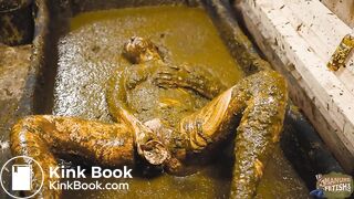 Cleaning ends in a mess - girl falls in to cowshit