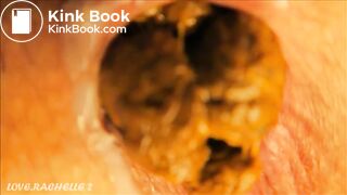 Logs exiting a perfect hole covered in cunt cream