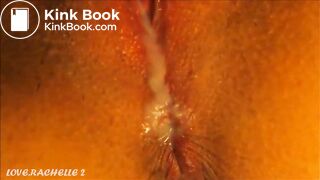 Logs exiting a perfect hole covered in cunt cream