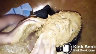 covering with shit a submissive ebony slut (1)