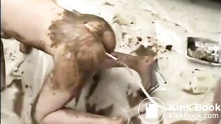 Sub Slag Lez Eats Shit & Drinks Enema From GF arse