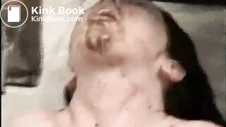 Sub Slag Lez Eats Shit & Drinks Enema From GF arse