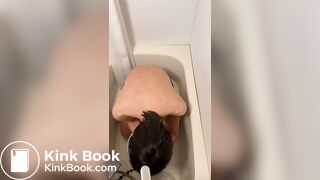 Asian guy tried to puke, but failed