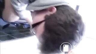 Two guys shitting in the same toilet