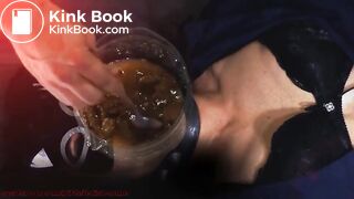 filthy slut swallows cocktail from pee and shit