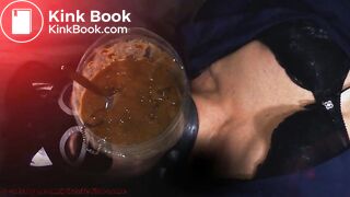 filthy slut swallows cocktail from pee and shit