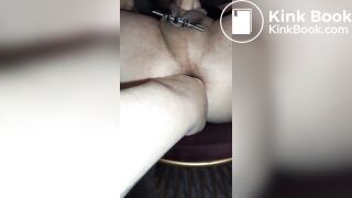 MTF Shemale Fingered In Shitty Ass With Cock Clamp