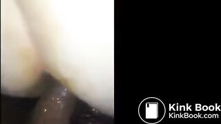 BBC Pounds Slag's Shitty Ass--Scat in Cunt