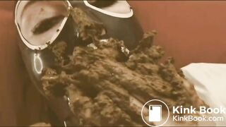 spider-gagged mouth full of creamy poo