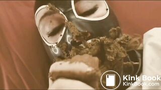 spider-gagged mouth full of creamy poo