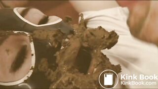 spider-gagged mouth full of creamy poo