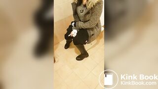 Filming my sister sitting on potty - Female Scat