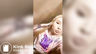 Blonde slut spread her ass wide and pee - Scat + Piss + Puke