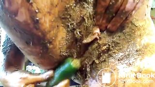 Shit SmearingEating  Slag Fucks Ass with Cucumber