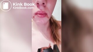 Trans girl in a diaper plays with her shit