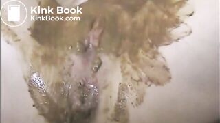 German BBW MILF Covers Her Twat In Runny Shit